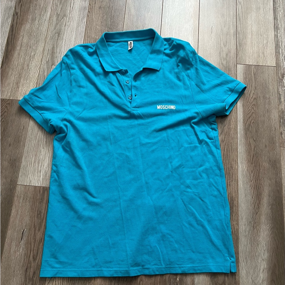 Moschino Turquoise Polo Top
